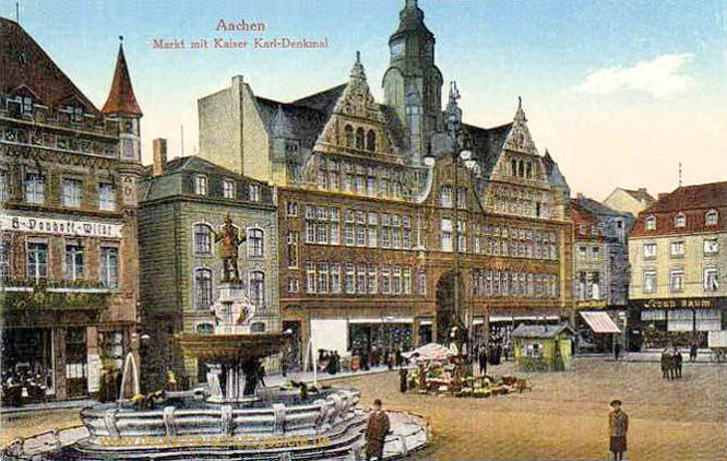 Aachen, Markt mit Kaiser Karl-Denkmal