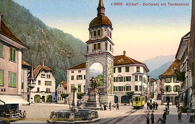 Altdorf, Dorfplatz mit Telldenkmal