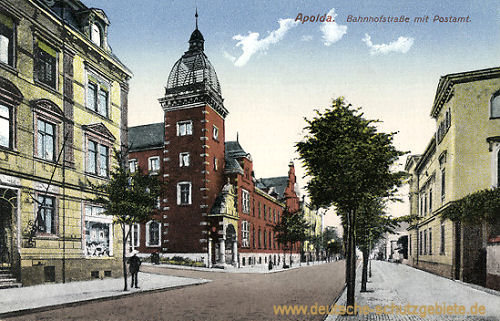 Apolda, Bahnhofstraße mit Postamt