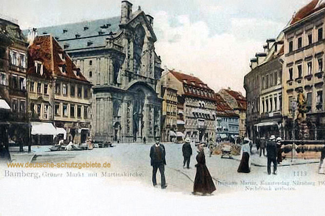 Bamberg, Grüner Markt mit Martinskirche