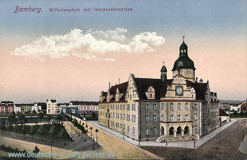 Bamberg, Wilhelmplatz mit Oberpostdirektion