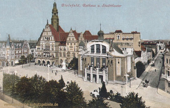Bielefeld, Rathaus und Stadttheater