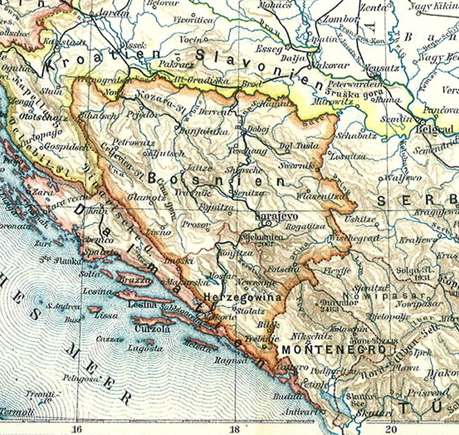 Bosnien, Karte 1900