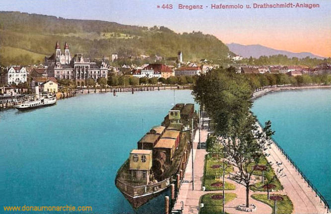 Bregenz, Hafenmolo und Drathschmidt-Anlagen