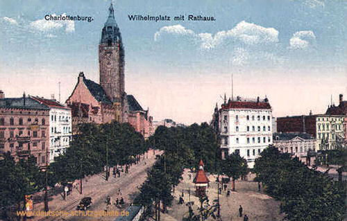 Charlottenburg, Wilhelmplatz mit Rathaus