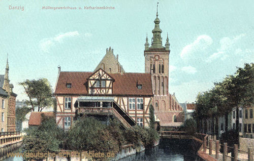 Danzig, Müllergewerkhaus und Katharinenkirche