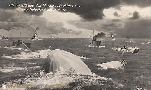 Die Zerstörung des Marine-Luftschiffes L I vor Helgoland am 9.9.1913