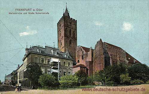 Frankfurt a. O., Marienkirche und Große Scharrnstraße