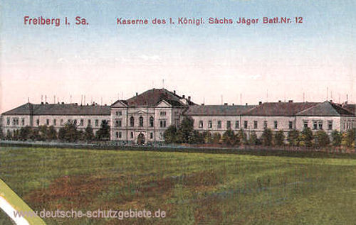 Freiberg, Kaserne des 1. Königl. Sächs. Jäger Bataillon Nr. 12