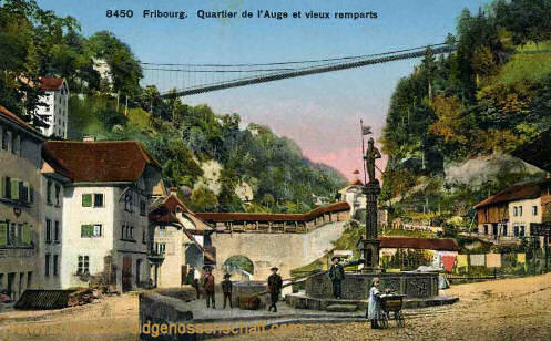 Fribourg, Quartier de I'Auge et vieux remparts