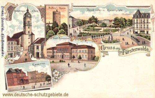 Fürstenwalde, Kaiserplatz, Städtisches Gymnasium, Kaserne