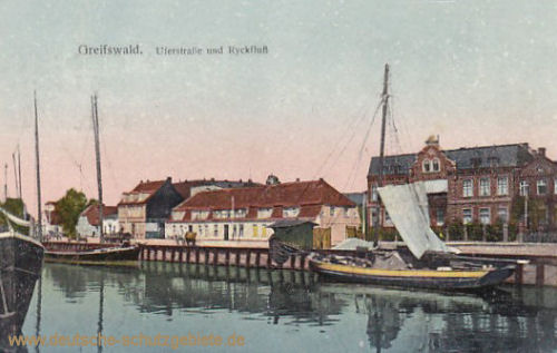 Greifswald, Uferstraße und Ryckfluss