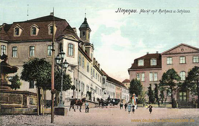 Ilmenau, Markt mit Rathaus und Schloss
