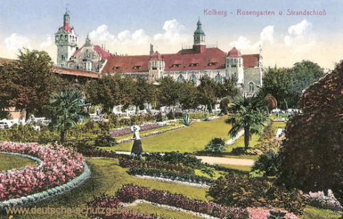 Kolberg, Rosengarten und Strandschloss