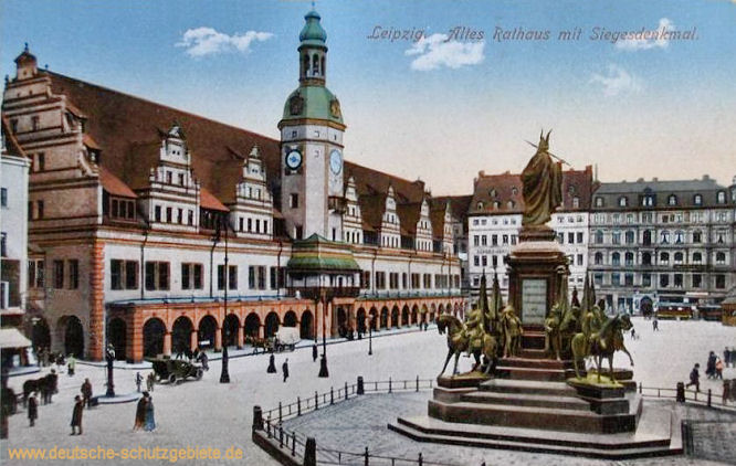 Leipzig, Altes Rathaus mit Siegesdenkmal