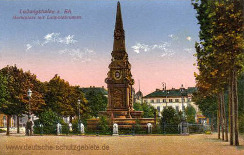 Ludwigshafen, Marktplatz mit Luitpoldbrunnen