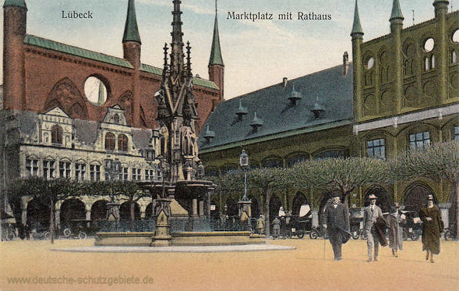Lübeck, Marktplatz mit Rathaus