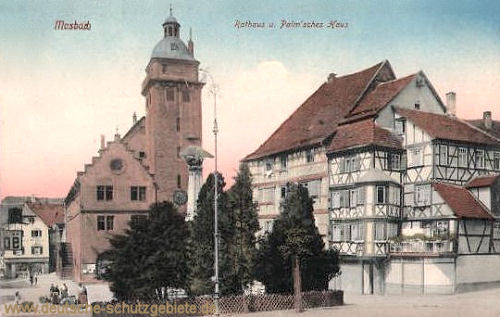 Mosbach, Rathaus und Palm'sches Haus