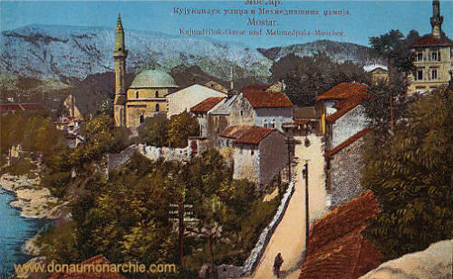 Mostar, Kujundžiluk-Gasse und Mehmedpaša-Moschee