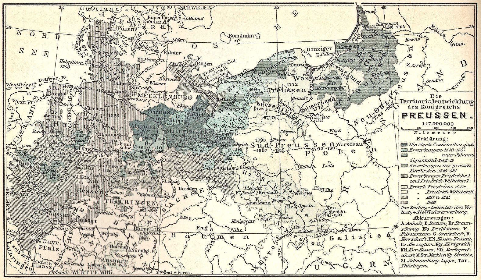 Die Territorialentwicklung des Königreichs Preussen