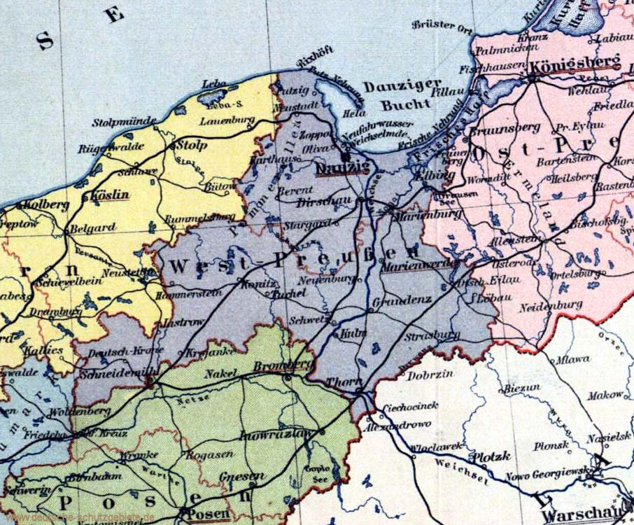 Provinz Westpreußen, Landkarte 1914