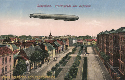 Rendsburg, Grafenstraße und Kasernen