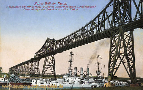 Rendsburg, Kaiser Wilhelm-Kanal mit Hochbrücke