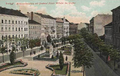 Rixdorf, Hohenzollernplatz mit Kaiser Wilhelm Denkmal