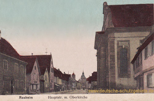 Rosheim, Hauptstraße mit Oberkirche