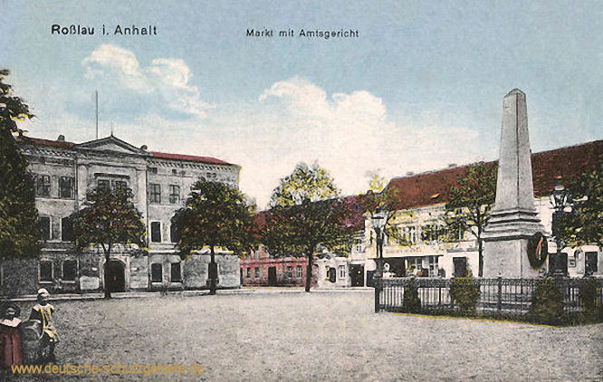 Roßlau in Anhalt, Markt mit Amtsgericht