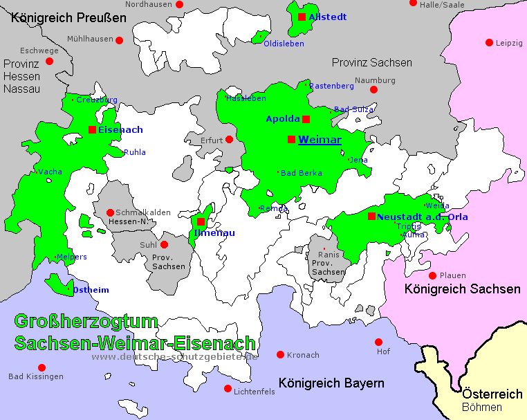 Großherzogtum Sachsen-Weimar-Eisenach, Landkarte