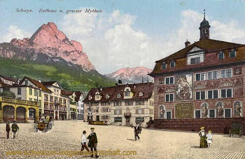 Schwyz, Rathaus und großer Mythen