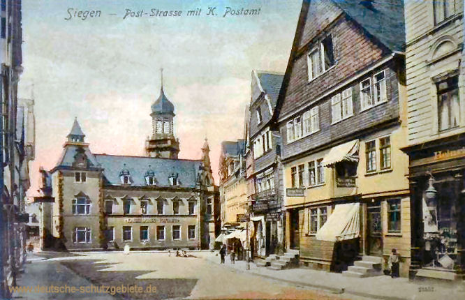 Siegen, Post-Straße mit Kaiserlichem Postamt