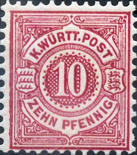Königreich Württemberg mit Währung Mark, 10 Pfennig