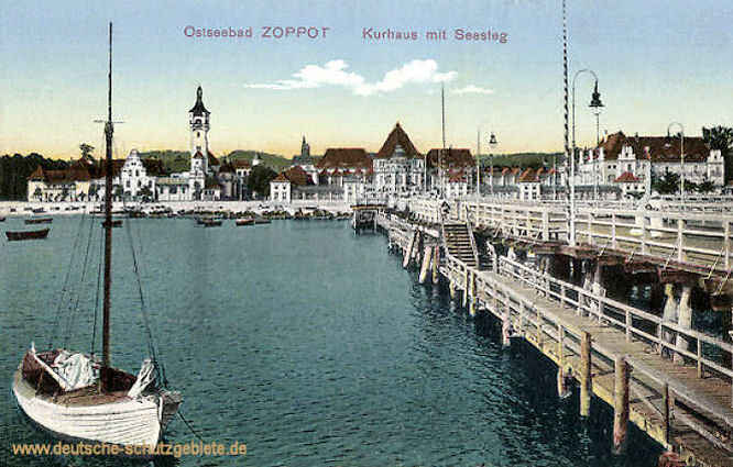 Zoppot, Kurhaus mit Seesteg