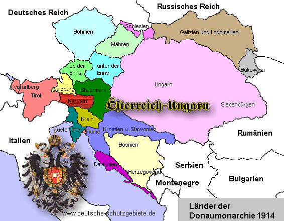 Länder der Donaumonarchie 1914