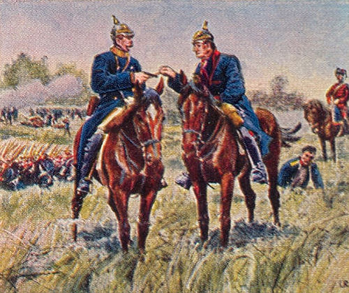 Bismarck und Moltke bei Königgrätz am 3. Juli 1866