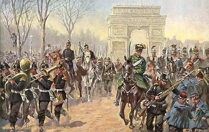 Einzug der deutschen Truppen in Paris am 1. März 1871