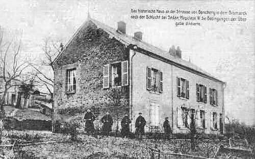 Das historische Haus an der Straße nach Donchery in dem Bismarck nach der Schlacht bei Sedan Napoleon III. die Bedingungen der Übergabe diktierte.