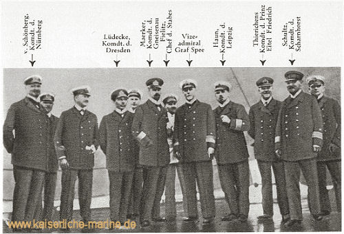 Die Kommandanten des Geschwaders Graf Spee