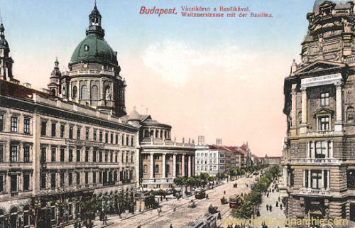 Budapest, Waitznerstraße mit der Basilika