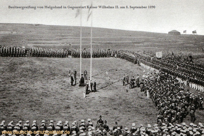 Besitzergreifung von Helgoland in Gegenwart Kaiser Wilhelms II. am 8. September 1890