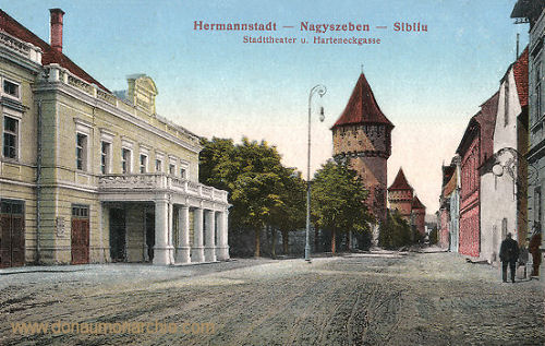 Hermannstadt (Nagyszeben - Sibiu), Stadttheater und Harteneckgasse