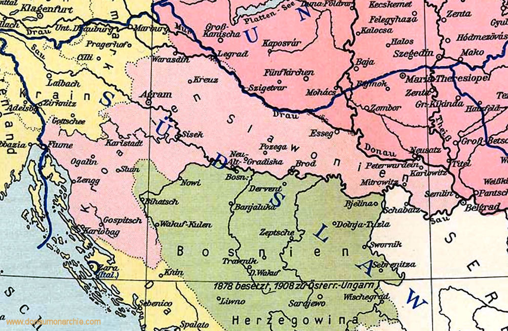 Königreich Kroatien und Slawonien, Landkarte