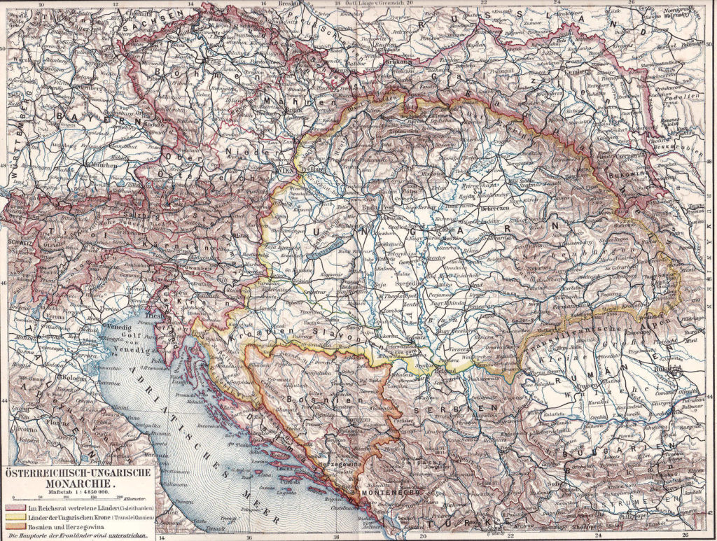 Österreichisch-Ungarische Monarchie, Landkarte