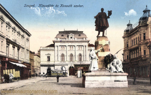 Szegedin (Szeged), Klauzál tér és Kossuth szobor