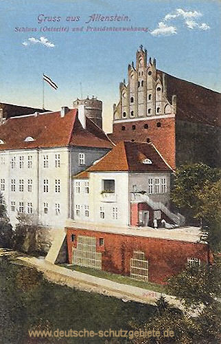 Allenstein O.-Pr., Schloss (Ostseite) und Präsidentenwohnung