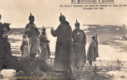 Die Winterschlacht in Masuren: Der Kaiser beobachtet den Gang der Schlacht am Tage vor der Einnahme von Lyck