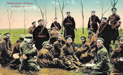 Gefangene Russen, Kriegsjahr 1914-15