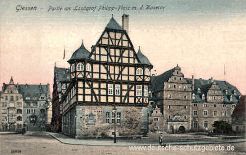 Giessen, Landgraf Philipp-Platz mit der Kaserne